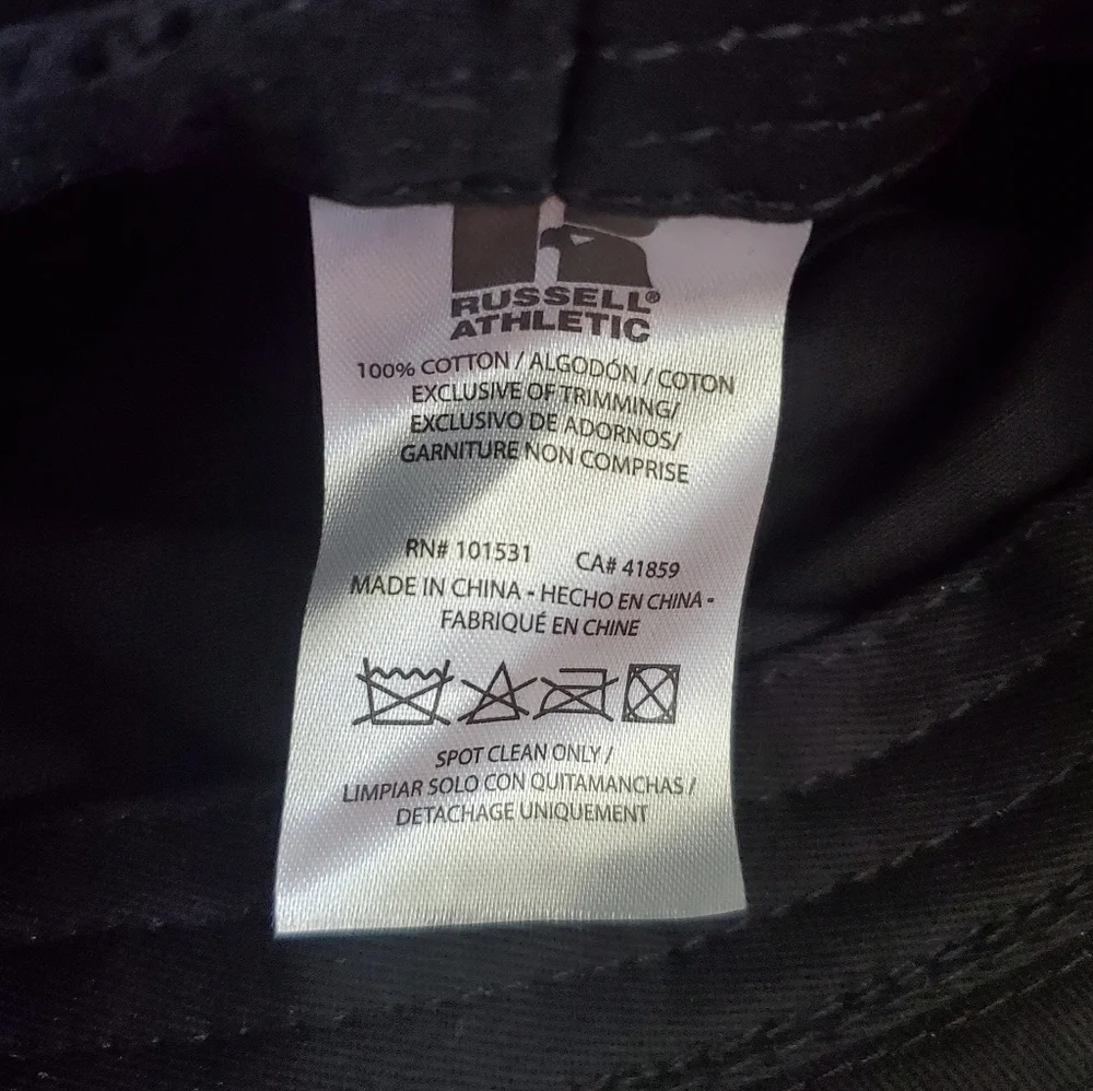 𝅺NWT Russell Athletic Black Festy Adult Unisex Bucket Hat Cap